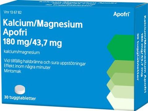 Kalcium/Magnesium Apofri, tuggtablett 180 mg / 43,7 mg