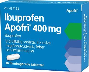 Ibuprofen Apofri, filmdragerad tablett 400 mg