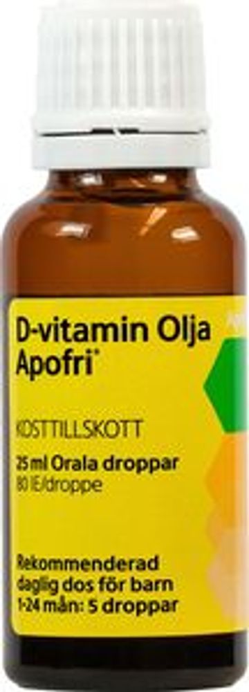 Apofri D-vitamin Olja Apofri orala droppar, lösning 80 IE/droppe
