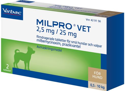Milpro vet, filmdragerad tablett 2,5 mg/25 mg
