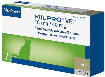 Milpro vet, filmdragerad tablett 16 mg/40 mg