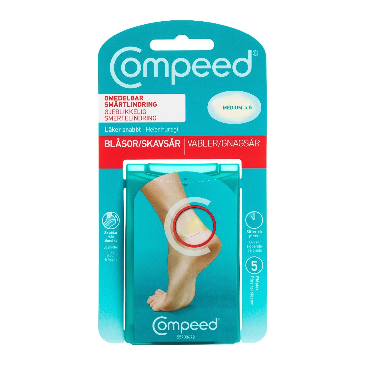 Perrigo Sverige AB Compeed Skavsårsplåster Medium 5 st