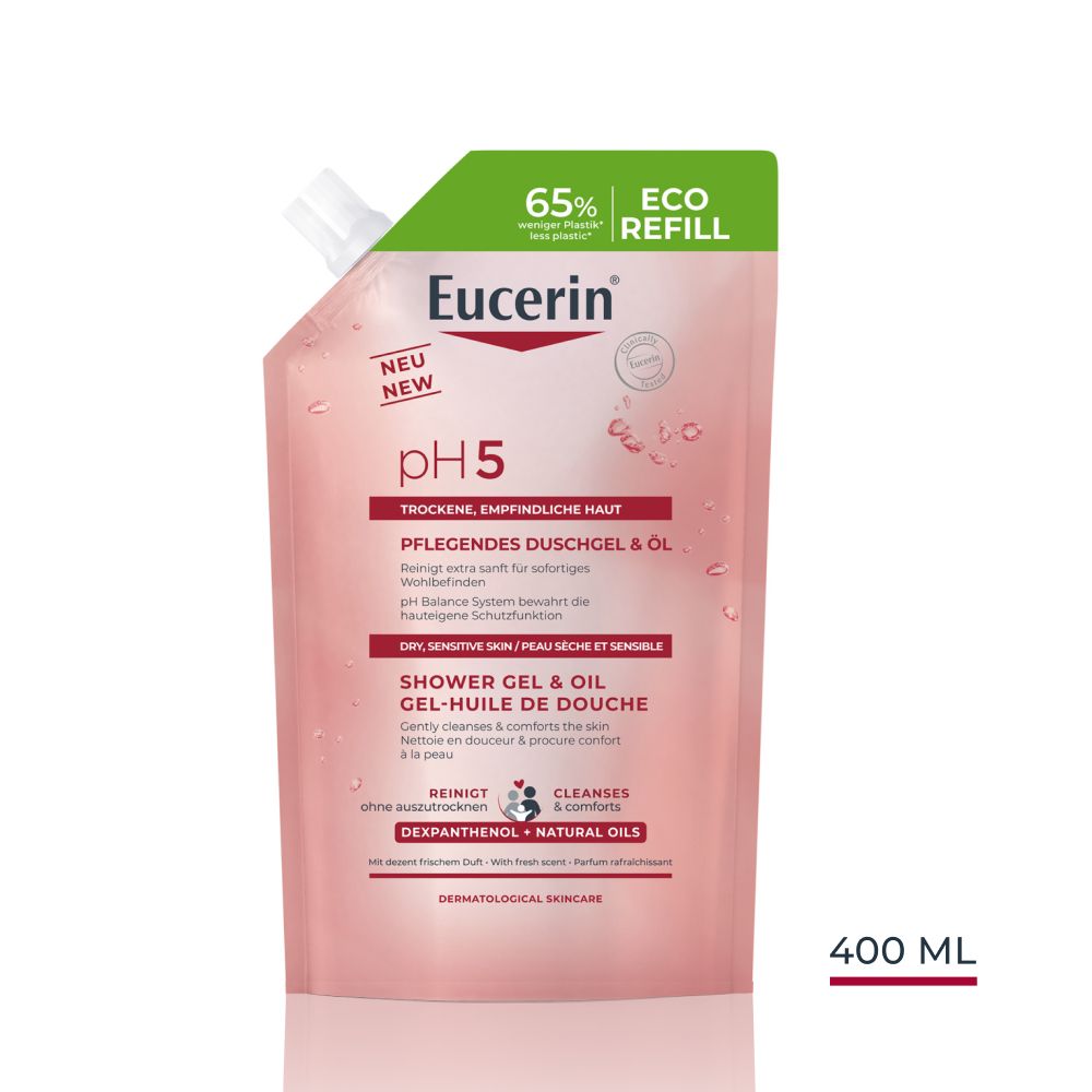 Eucerin ph5 shower gel & oil refill 400 ml | Skönhet och hälsa - Personlig vård - Kosmetika - Hudvård | Apoteka