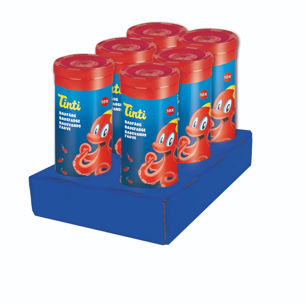 Tinti badfärg röd tub 10 st tabletter/rör 1 st