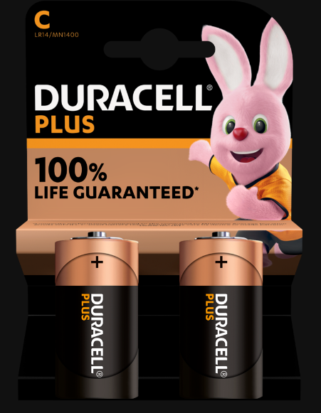 Duracell Plus C alkaline 2 styck