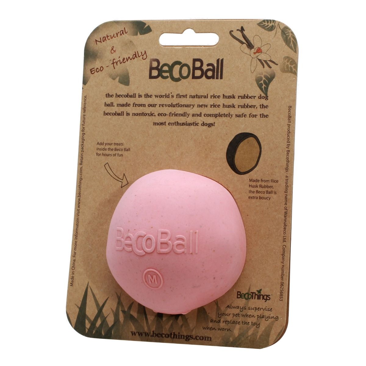 Beco Hundleksak ihålig boll  Medium Rosa 6,5 cm 1 st