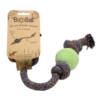Beco Hundleksak Boll med rep Small Grön d=5cm