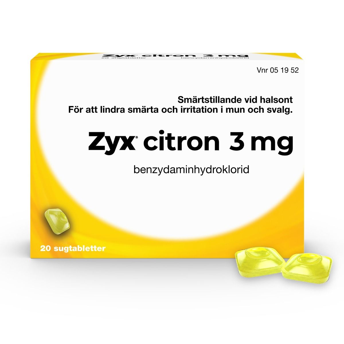 Zyx citron, sugtablett 3 mg