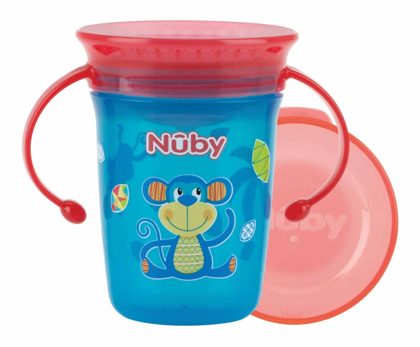 Nuby Träningsmugg med handtag 360¢ wonder cup 240ml Aqua Monkey 1 st