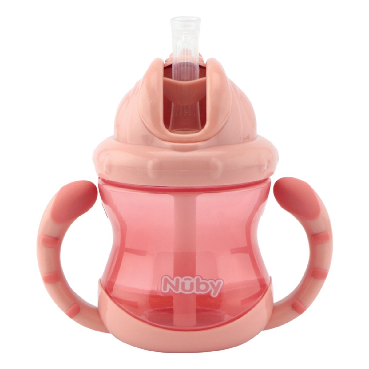 Nuby Mugg m handtag o sugrör flip it cup 240 ml Rosa 1 st