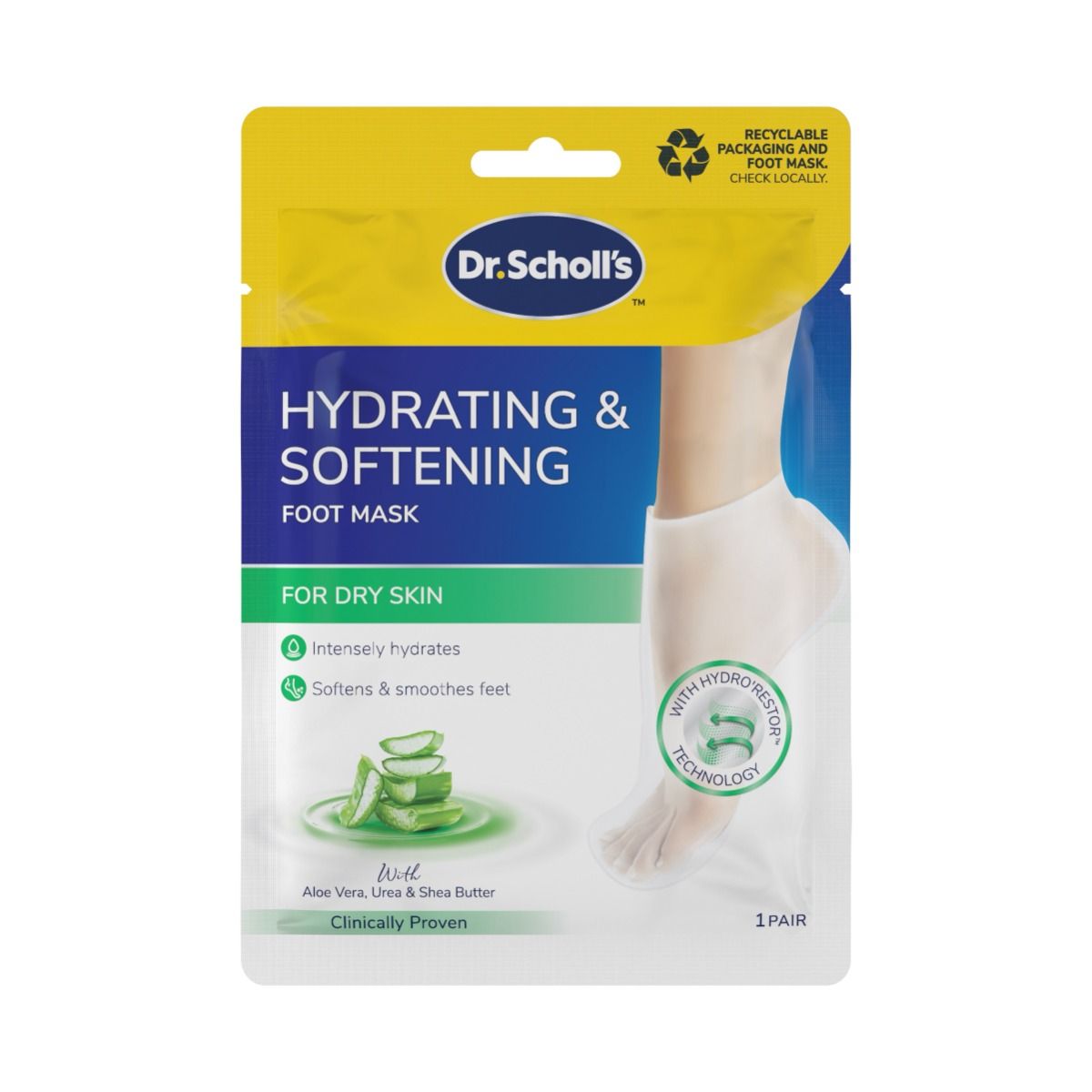 Scholl Mjukgörande Fotmask Aloe Vera 1 par