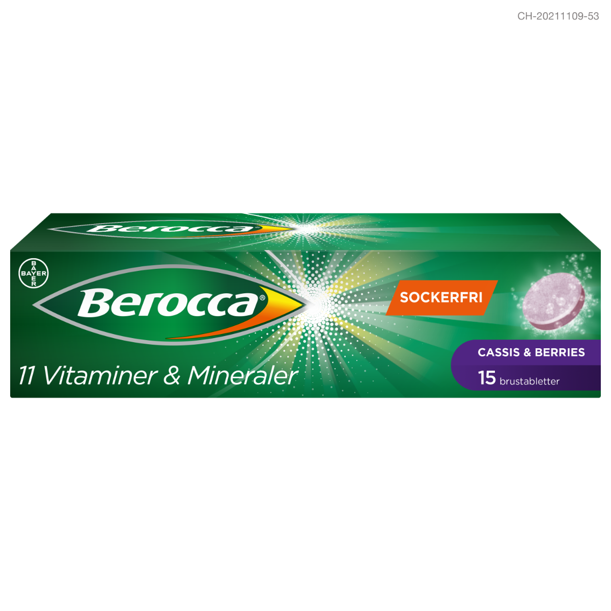 Berocca Energy Cassis & Berries Brustabletter 15 st