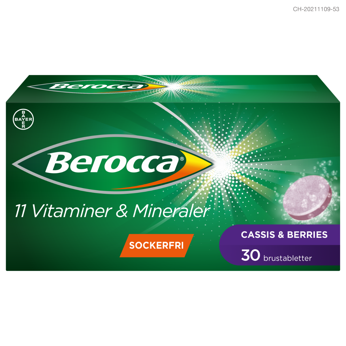 Berocca Energy Cassis & Berries Brustabletter 30 st