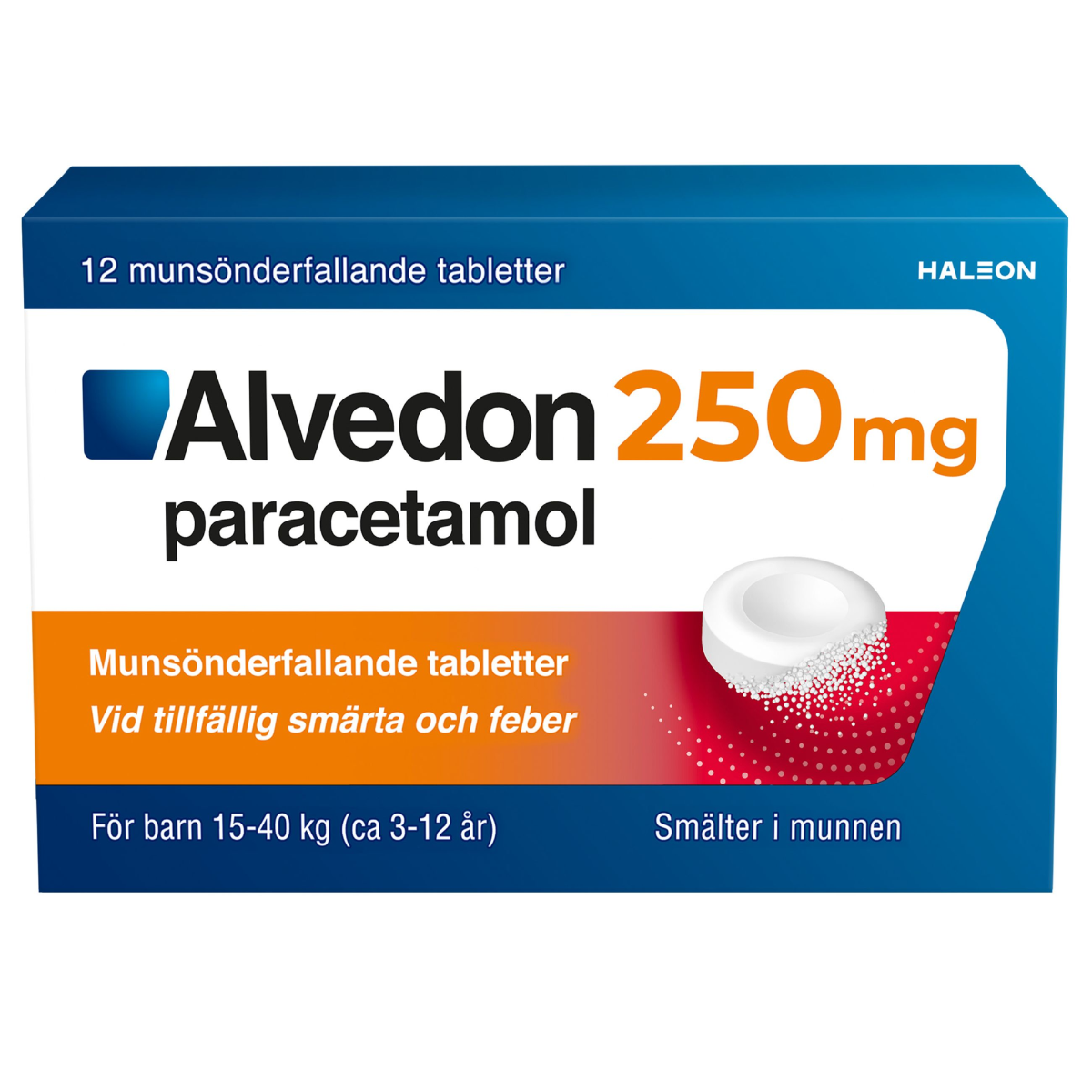 Alvedon, munsönderfallande tablett 250 mg