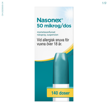 Nasonex, nässpray, suspension 50 mikrogram/dos Organon Sweden AB