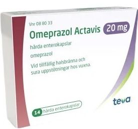Omeprazol Actavis, enterokapsel, hård 20 mg