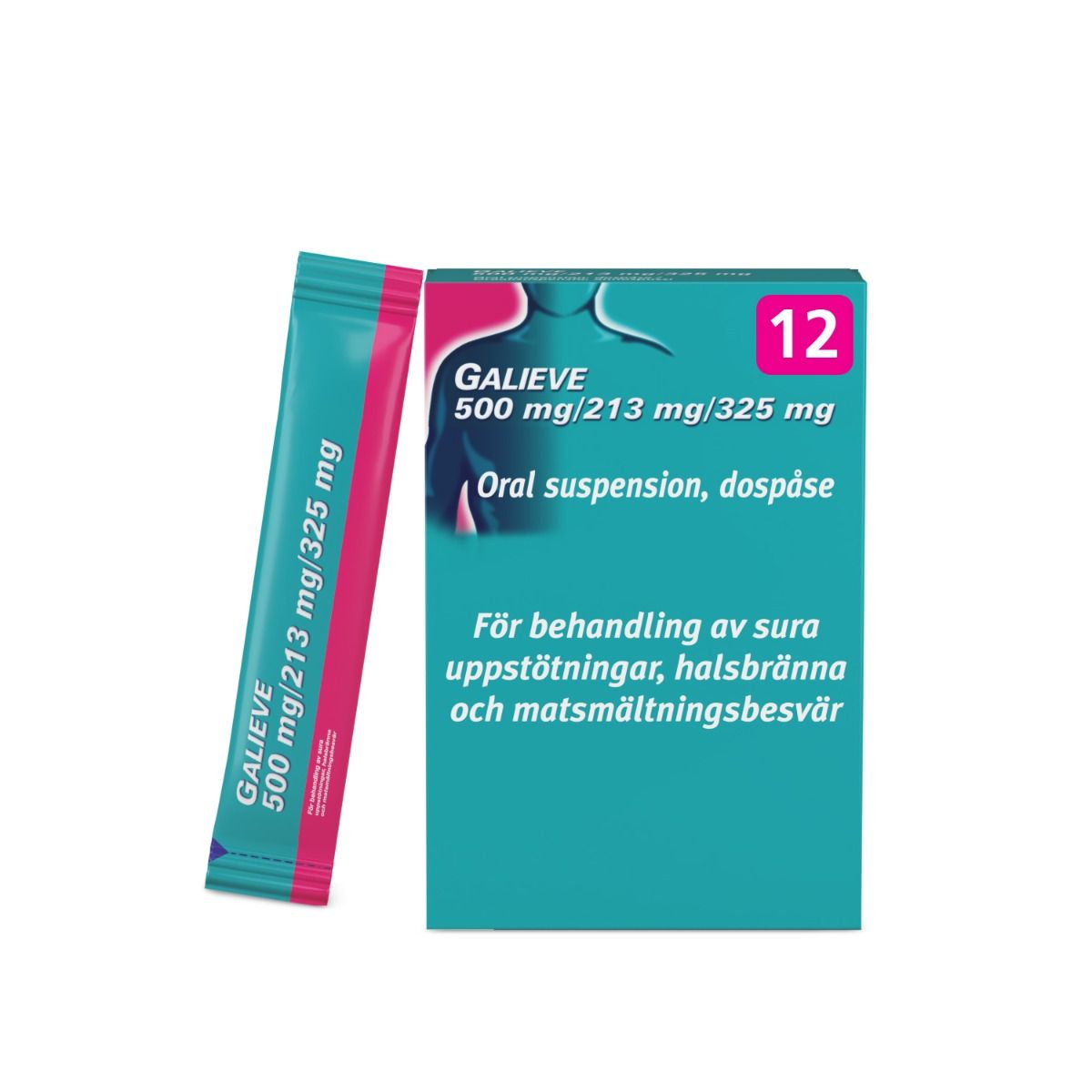Galieve, oral suspension i dospåse 500 mg/213 mg/325 mg
