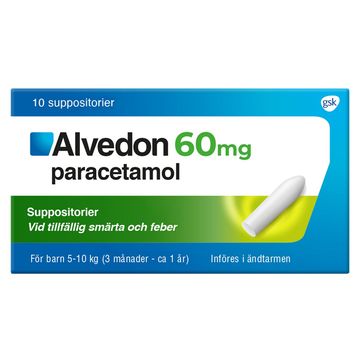 Alvedon, suppositorium 60 mg