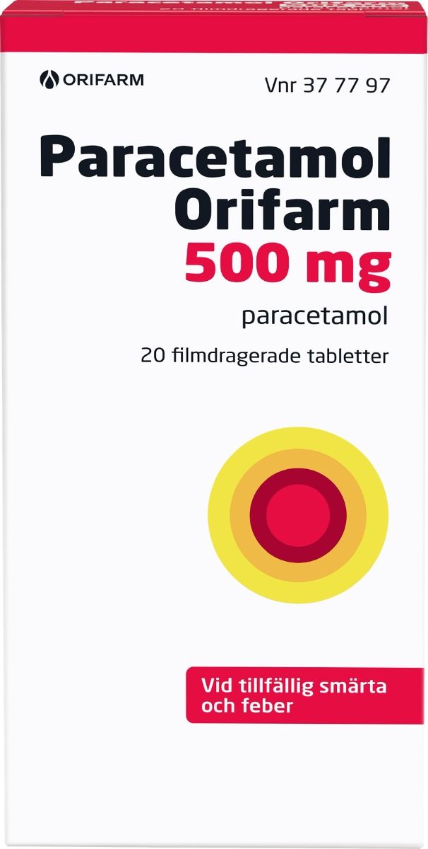 Paracetamol Orifarm, filmdragerad tablett 500 mg