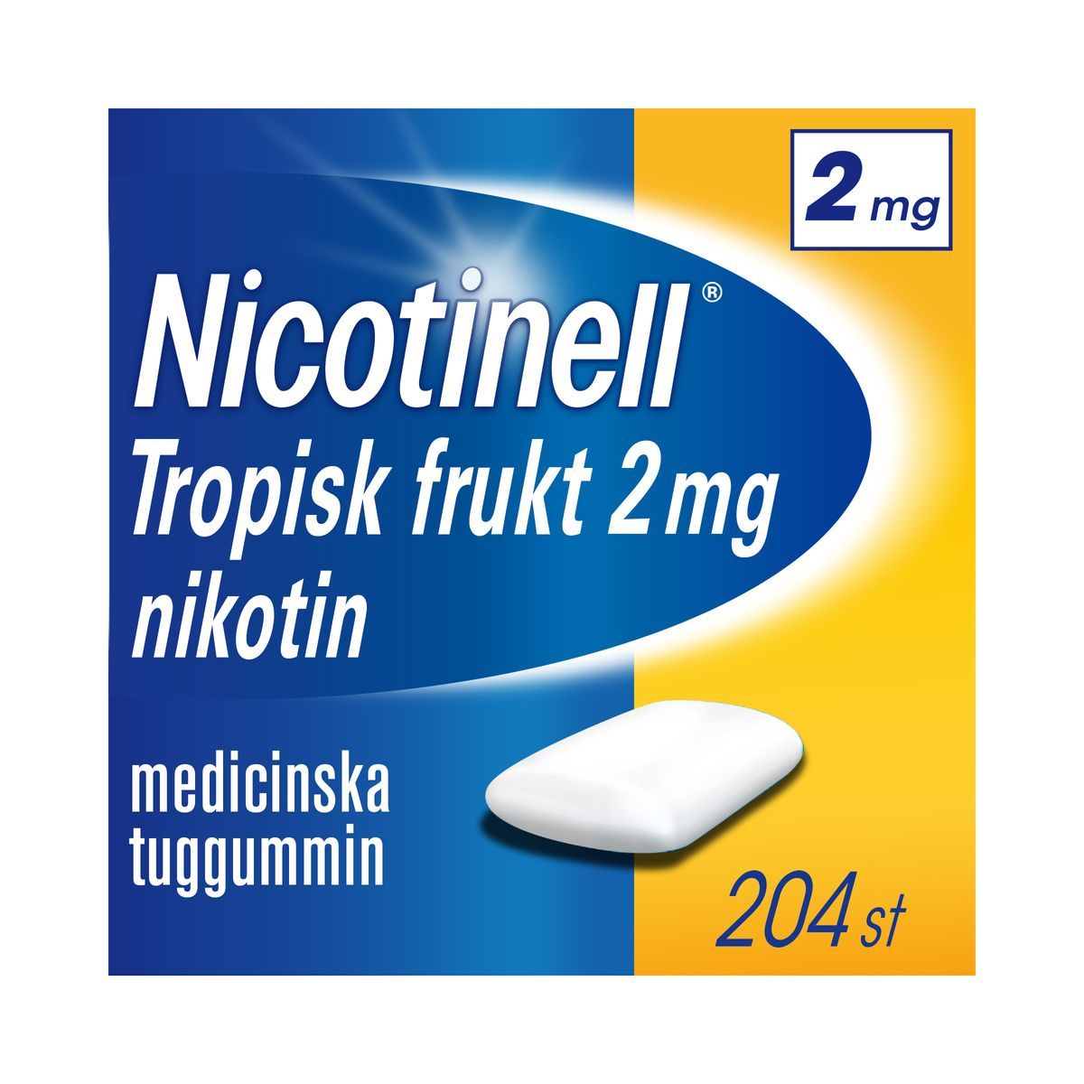 Nicotinell&#x20;Tropisk&#x20;frukt,&#x20;medicinskt&#x20;tuggummi&#x20;2&#x20;mg