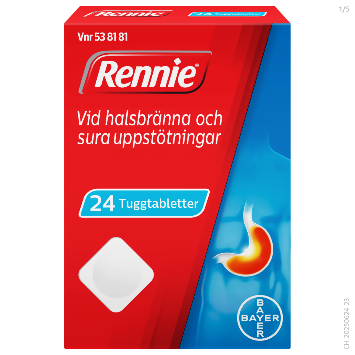 Rennie, tuggtablett 680 mg/80 mg