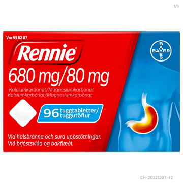 Rennie, tuggtablett 680 mg/80 mg
