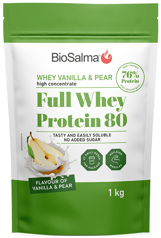 BioSalma Whey 80 vanilj/päron 1 kg