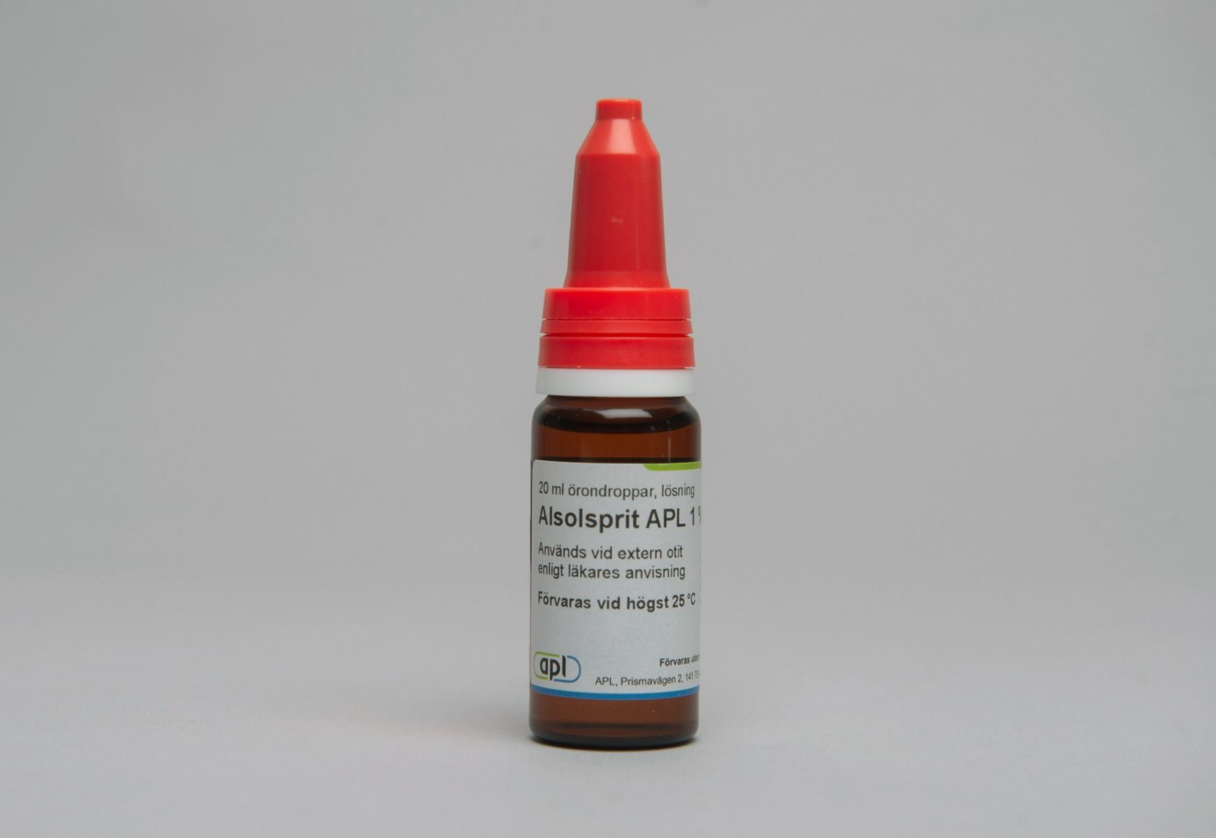 Alsolsprit APL, örondroppar, lösning 1% + 10%