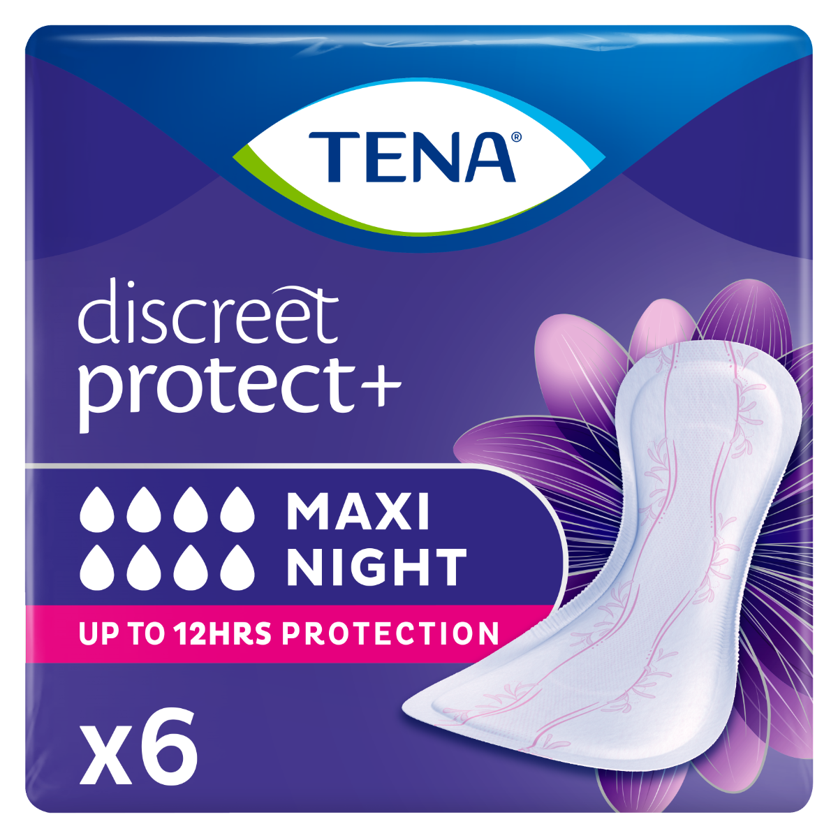 TENA Discreet Maxi Night 6 st