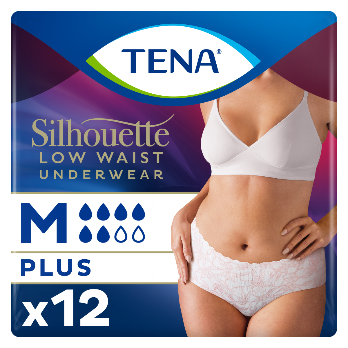 TENA Silhouette Plus M White LW 12 st