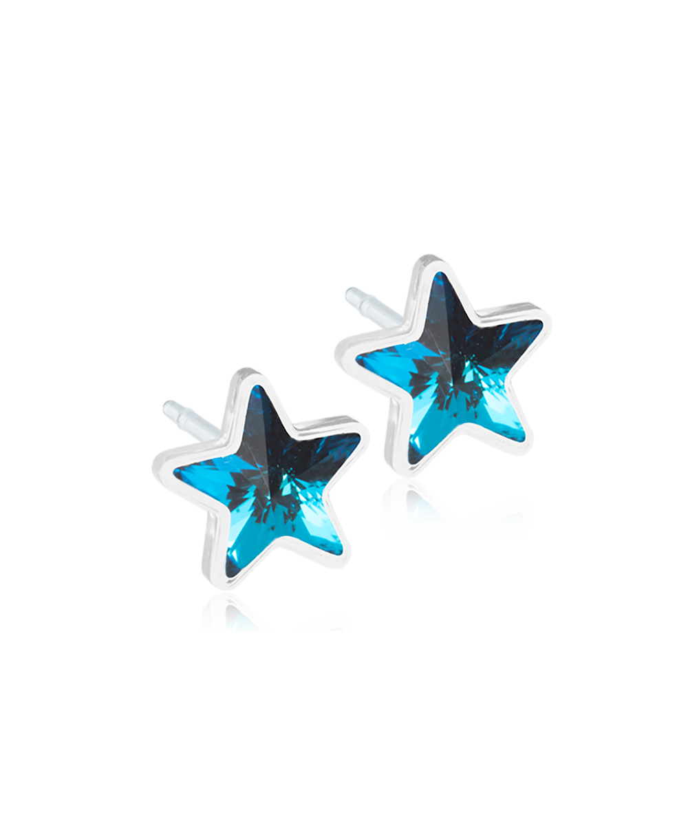Blomdahl MP Star 6mm Aquamarine 1 par