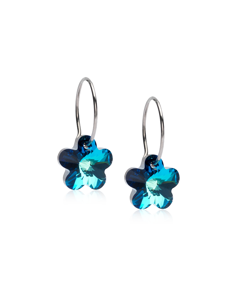 Blomdahl NT Ear Ring 14 mm, Flower 12 mm, Turquoise 1 par