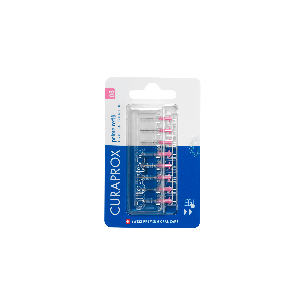 Curaprox CPS 08 Prime refill mellanrumsborstar 8 st