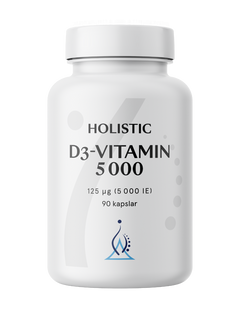 Holistic D3-vitamin 5000 (125 µg) extra högdoserad, vegetabiliska kapslar
