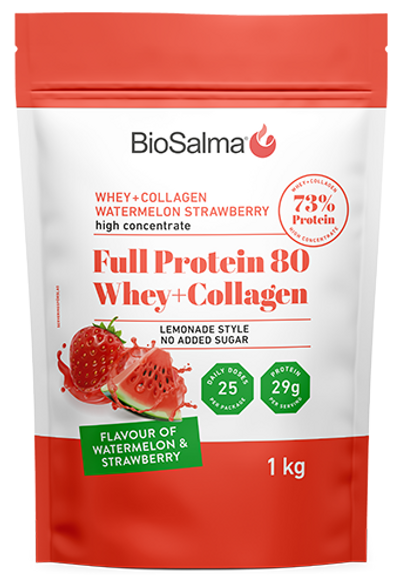 BioSalma Full Protein 80 Whey+Collagen watermelon strawberry
