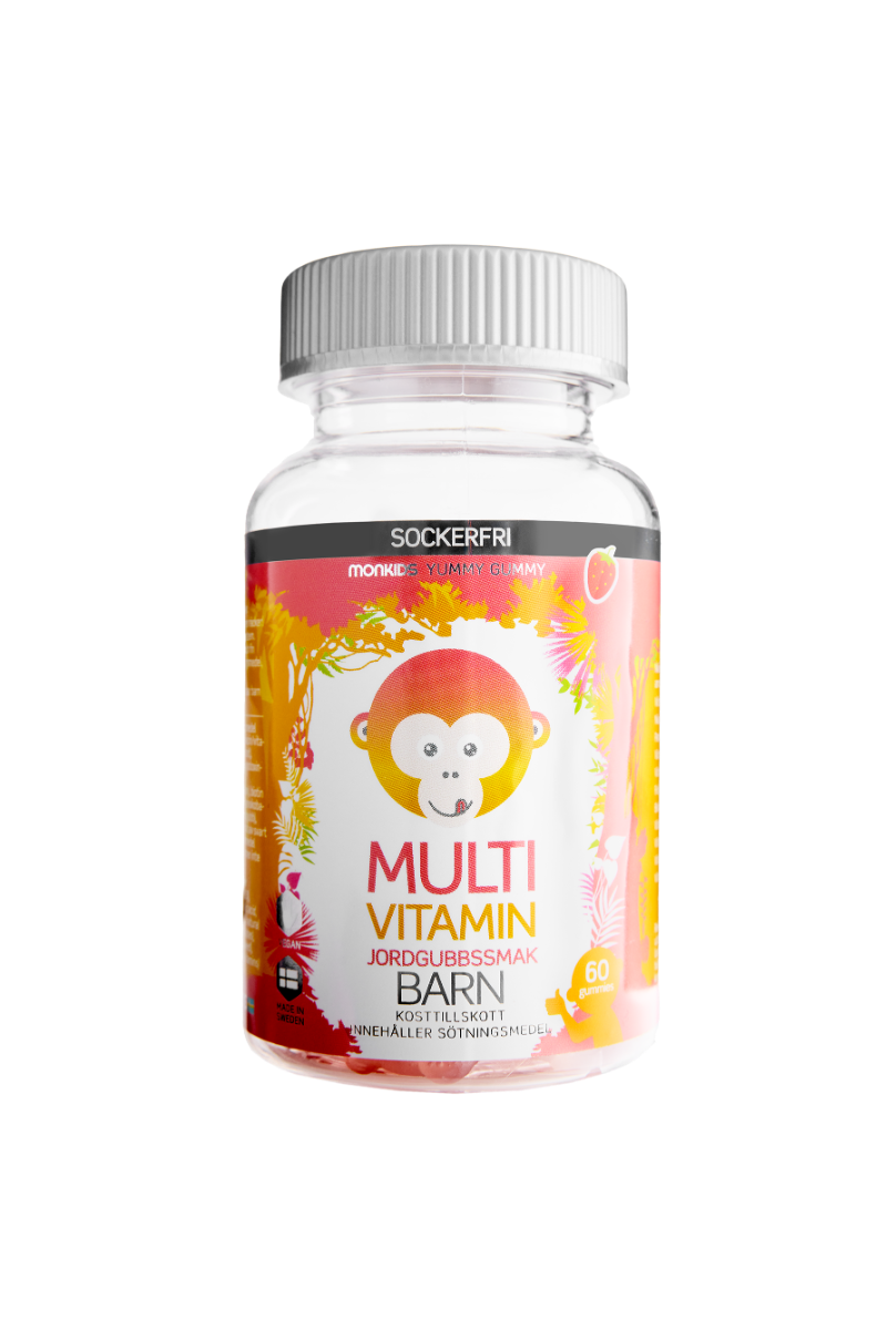 Monkids Multivitamin Sockerfri Barn Jordgubb 60st | Skönhet och hälsa - Hälsovård | Apoteka