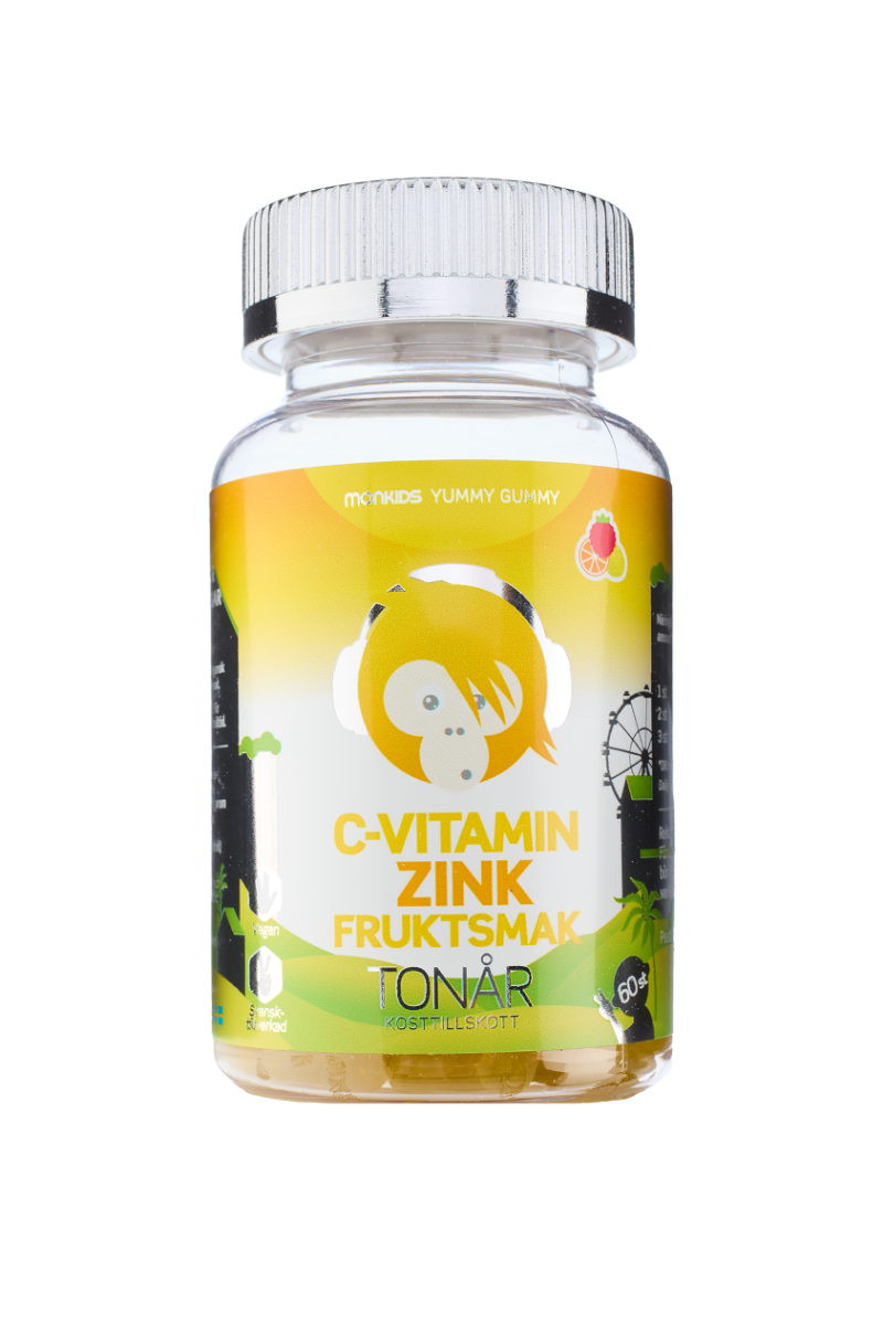 Monkids C-vitamin+ Zink Fruktsmak Tonår 60st