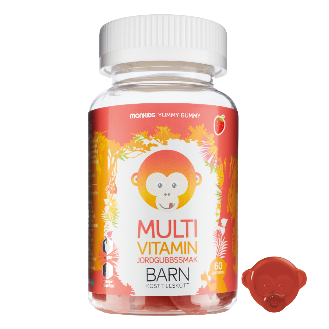 Monkids Multivitamin Jordgubb Barn