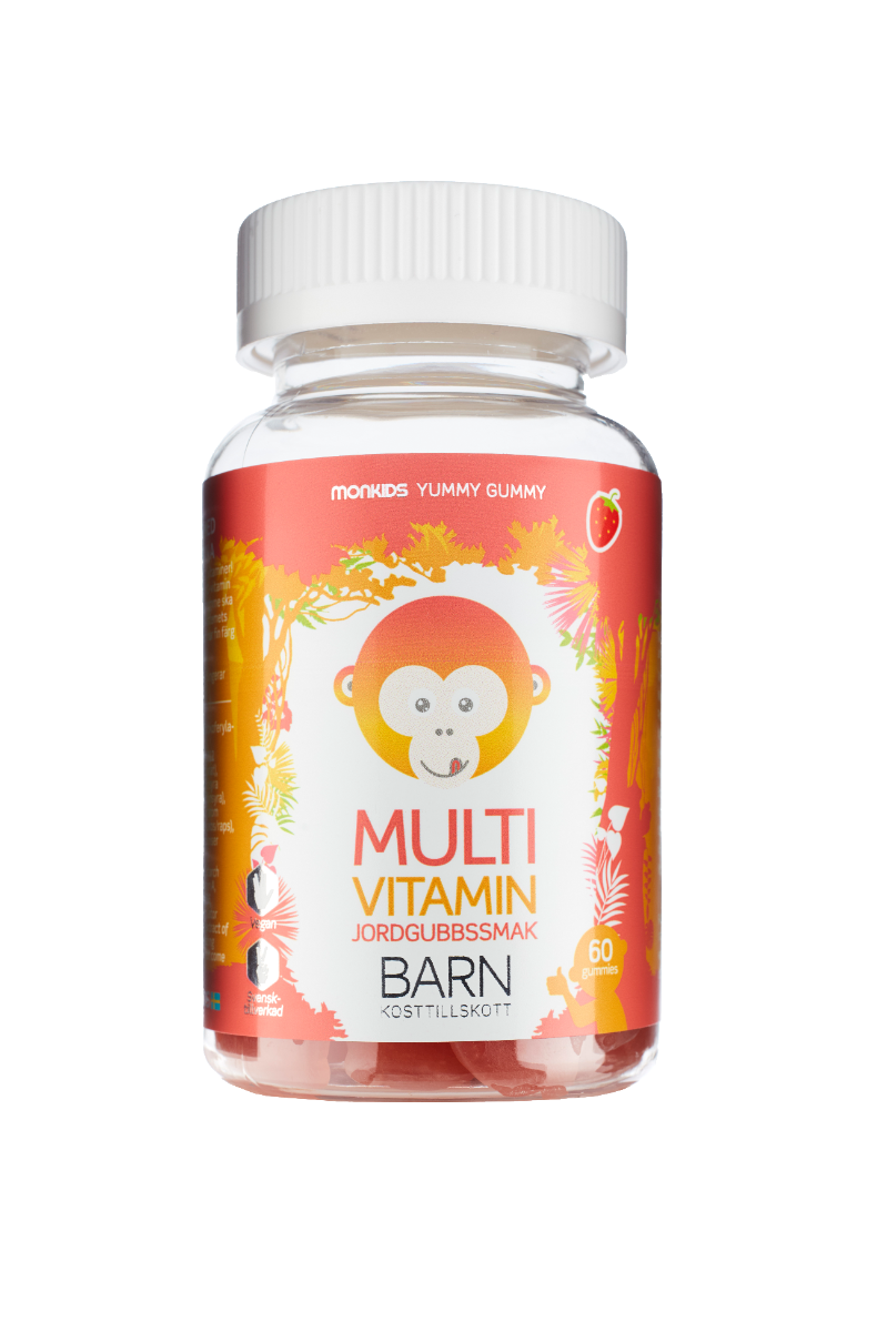 Monkids Multivitamin Jordgubb Barn 60st
