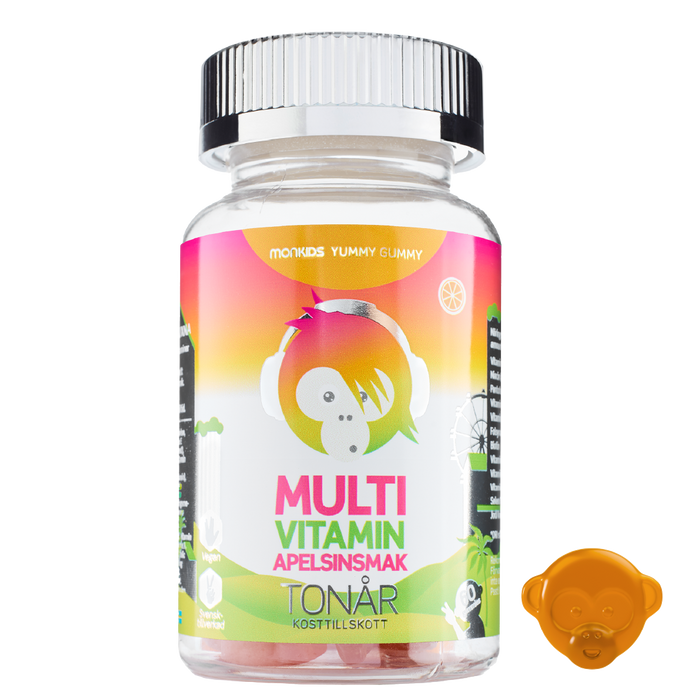 Monkids Multivitamin Apelsin Tonår