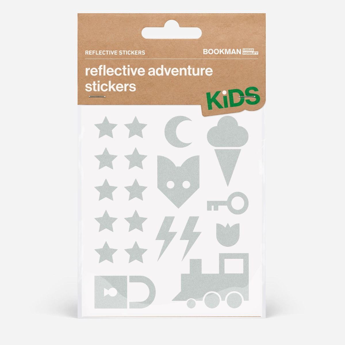 Bookman Reflective Stickers Adventure White 1 st