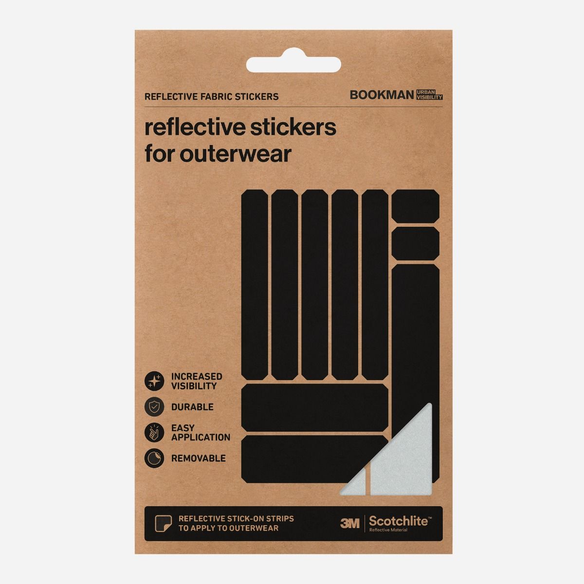 Bookman Reflective Fabric Stickers Strips Silver 1 st