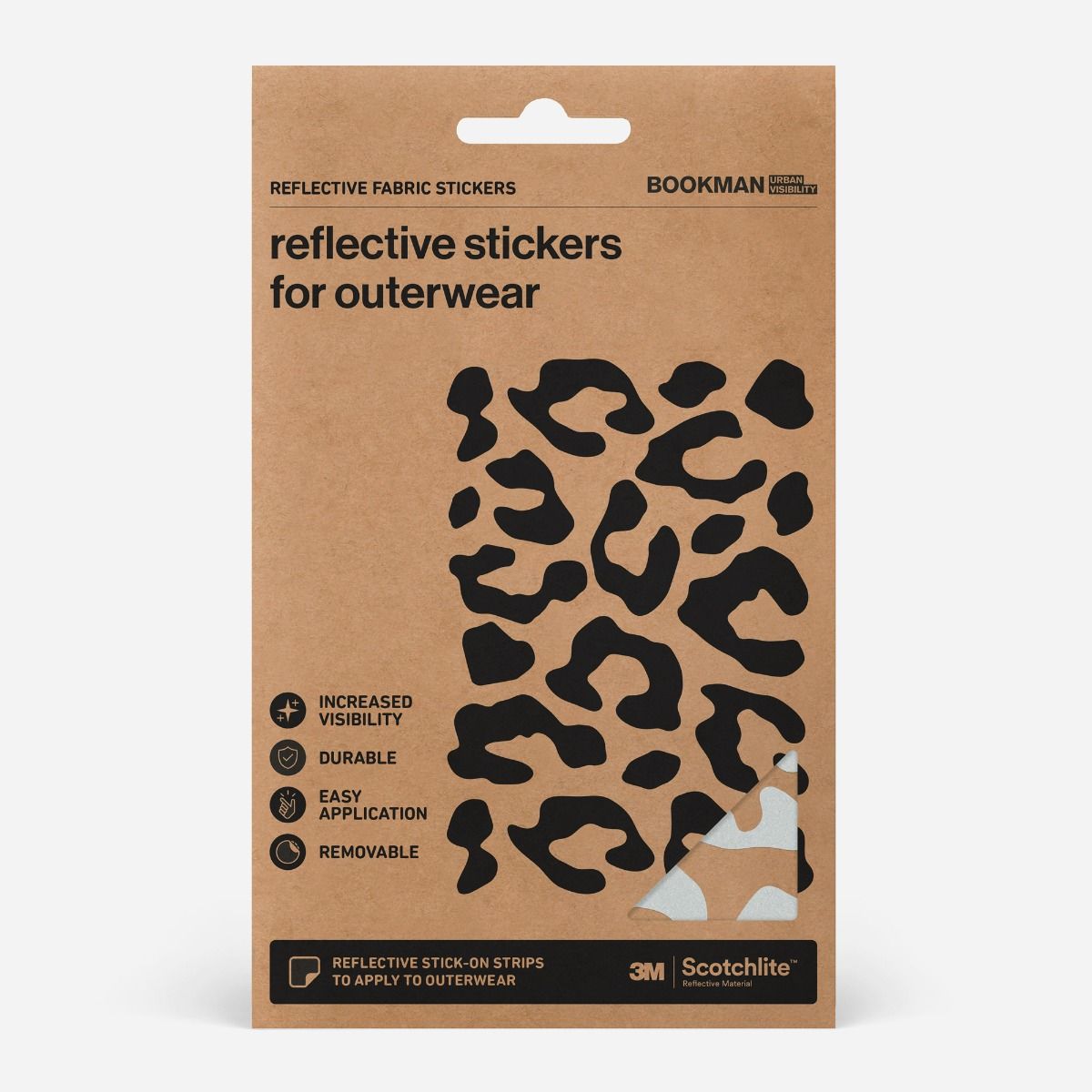 Bookman Reflective Fabric Stickers Leopard Silver 1 st