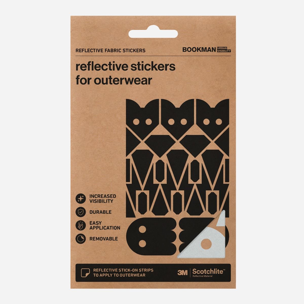 Bookman Reflective Fabric Stickers Adventure Silver 1 st