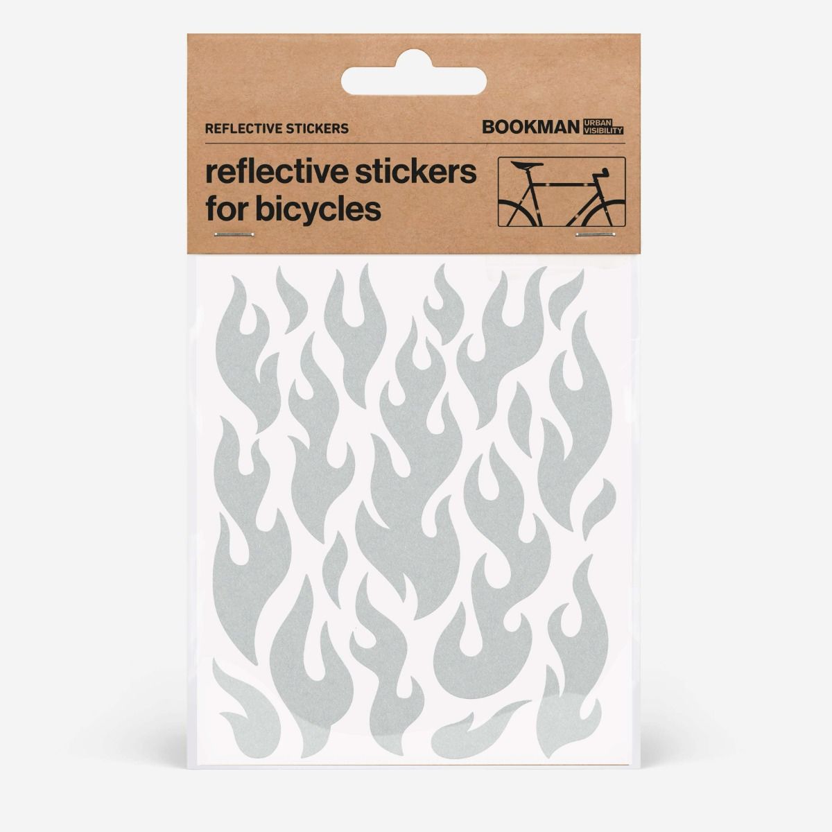 Bookman Reflective Stickers Flames White 1 st