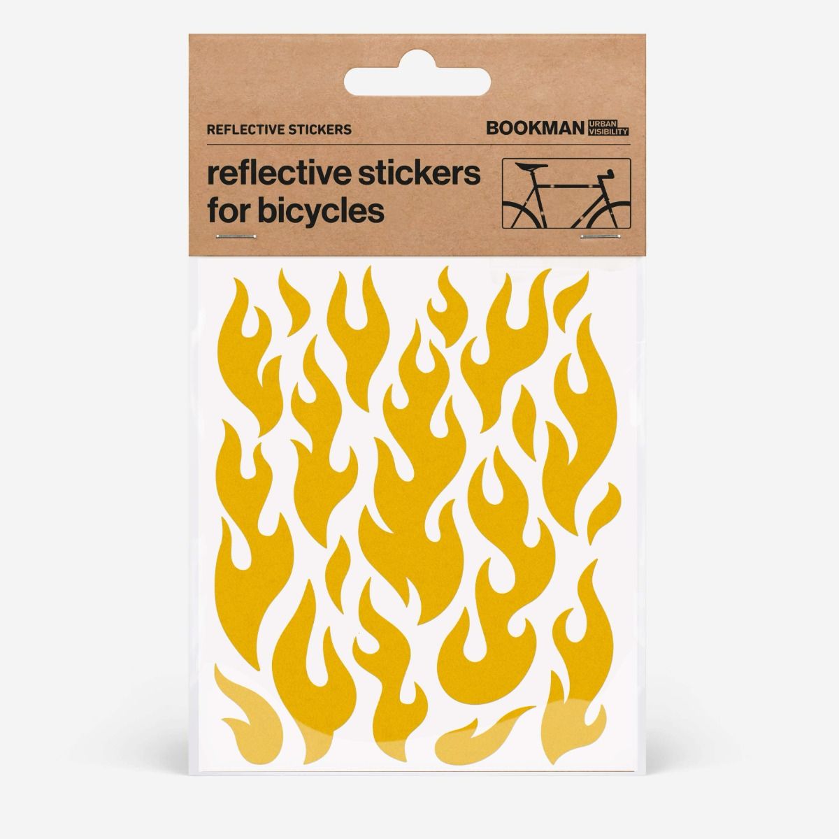 Bookman Reflective Stickers Flames Yellow 1 st