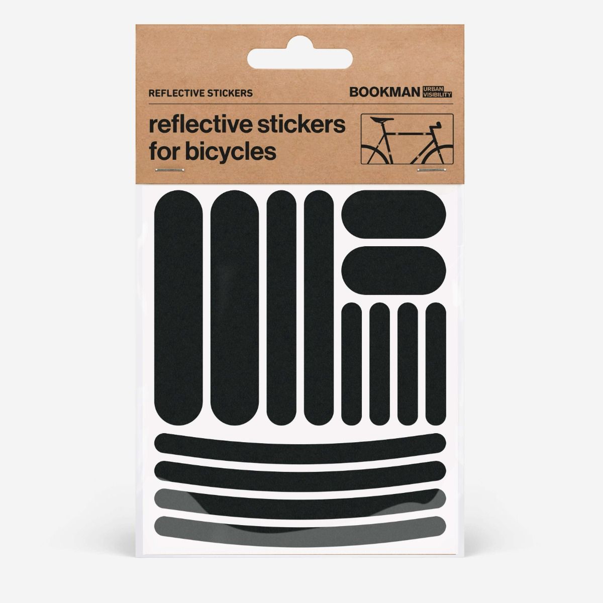 Bookman Reflective Stickers Strips Black 1 st