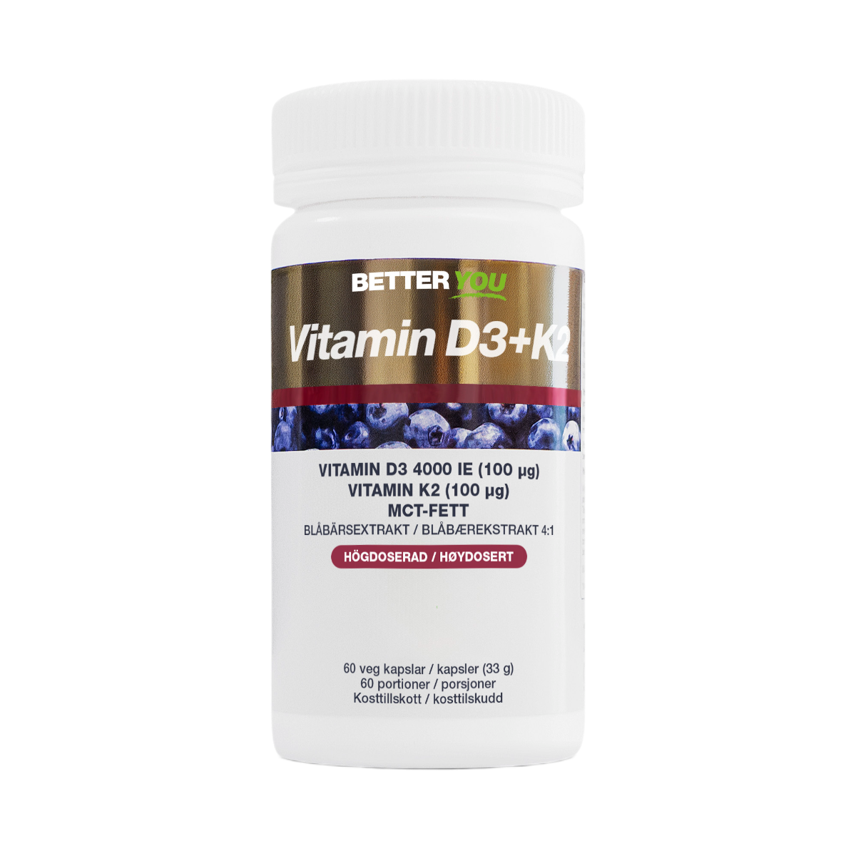 Better You Vitamin D3 4000IE + K2 100…g 60 kapslar