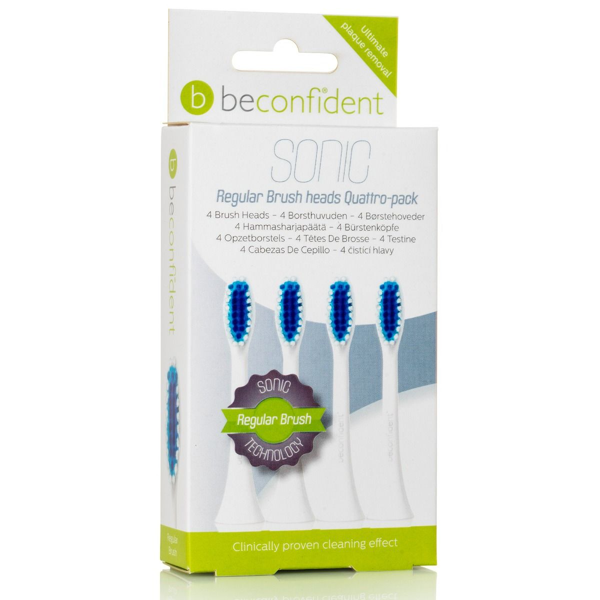 Beconfident Sonic Toothbrush heads Regular White 4 st