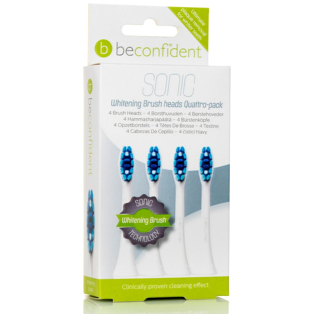 Beconfident Sonic Toothbrush heads Whitening White 4 st